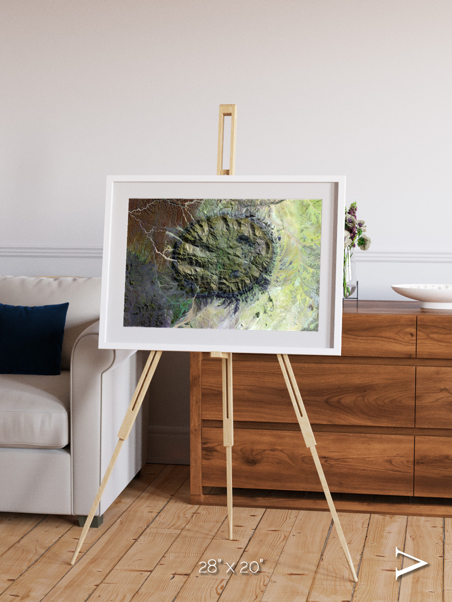 Windwritten Dunes, Brandberg Massif Framed & Mounted Print