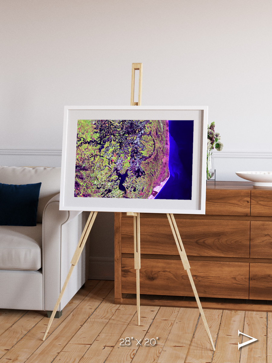 Wetland Mosaic, Cabo San Antonio Framed & Mounted Print