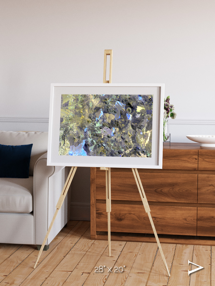 Lava Lines, Chilean Volcanoes Framed & Mounted Print