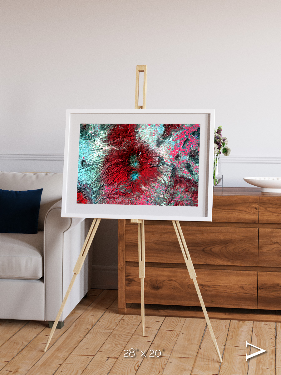 Lava Lines, Colima Volcano Framed & Mounted Print