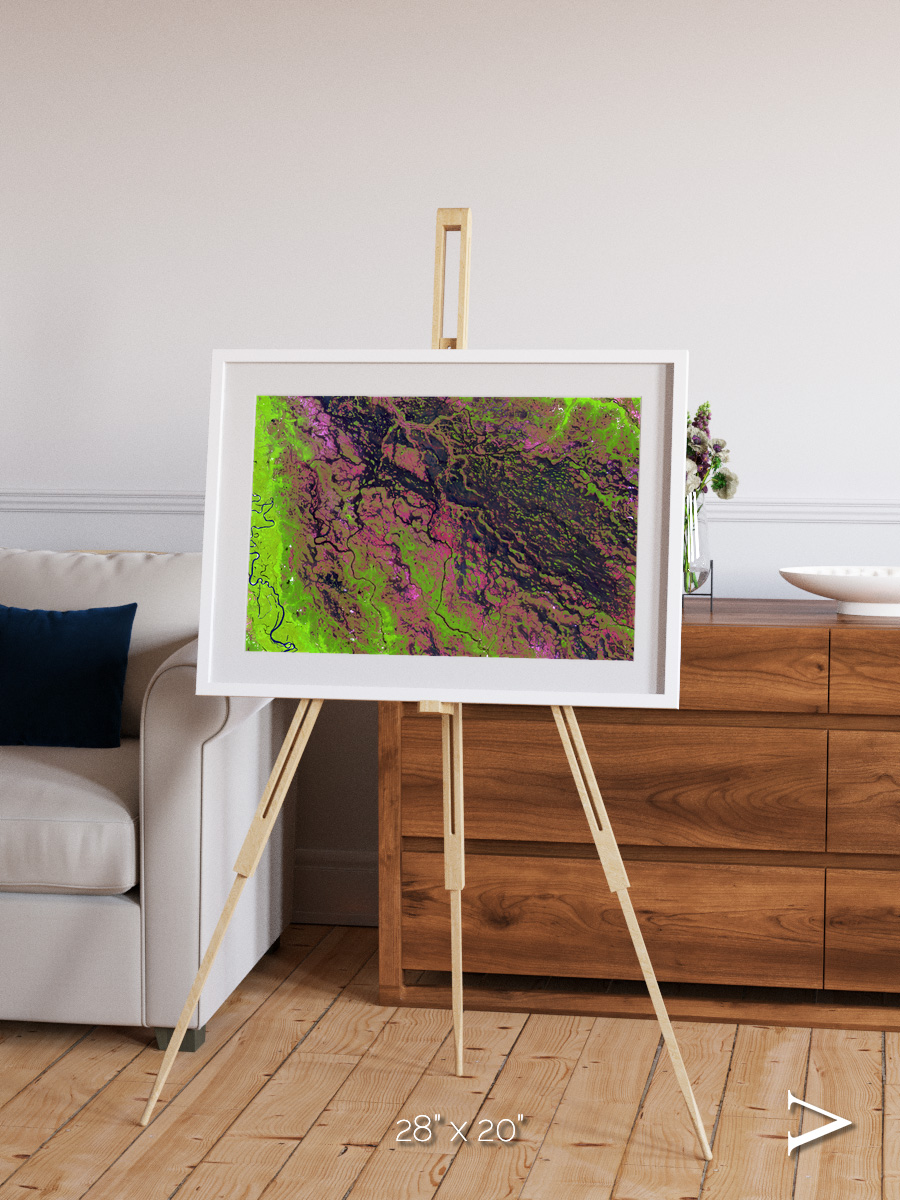 Channel Lines, Demini River Framed & Mounted Print