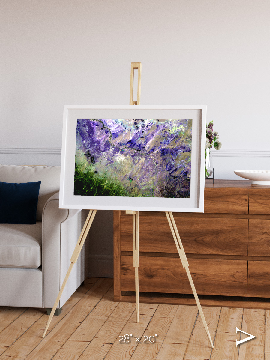 Arid Mosaic, Desert to Forest Framed & Mounted Print