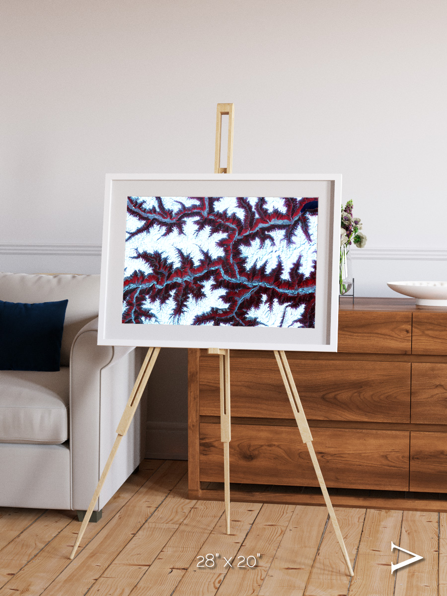 Ribbon River, Himalayas Framed & Mounted Print