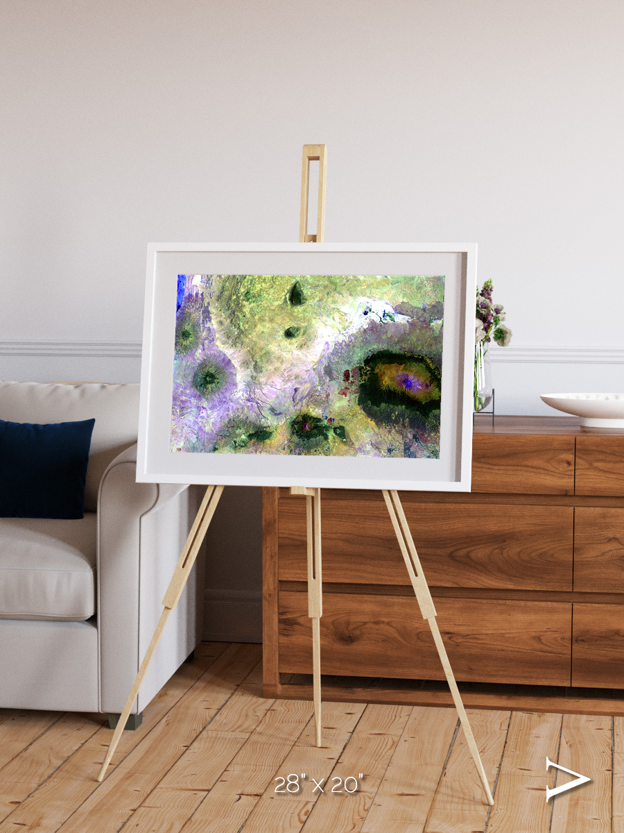 Folded Ridges, Kilimanjaro Framed & Mounted Print