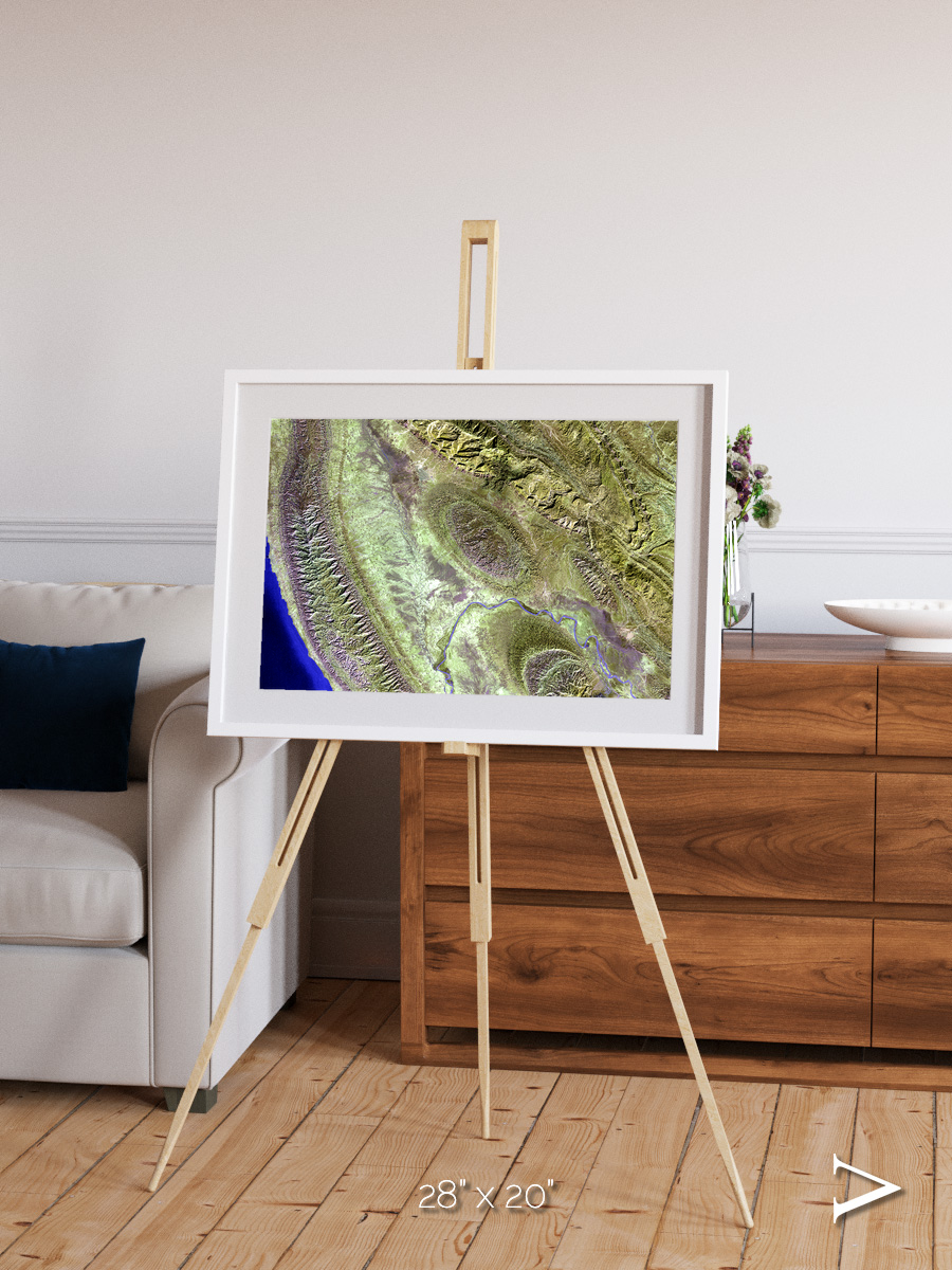 Channel Lines, Konari Iran Framed & Mounted Print