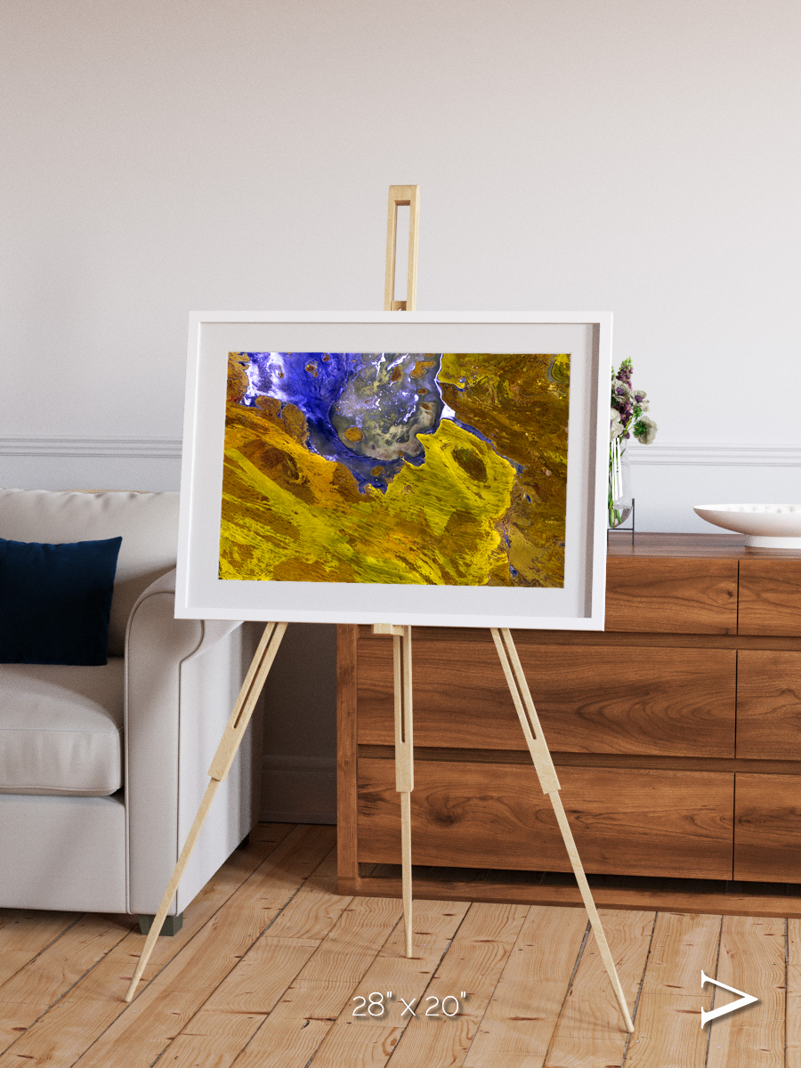 Saline Patterns, Lake Disappointment Framed & Mounted Print