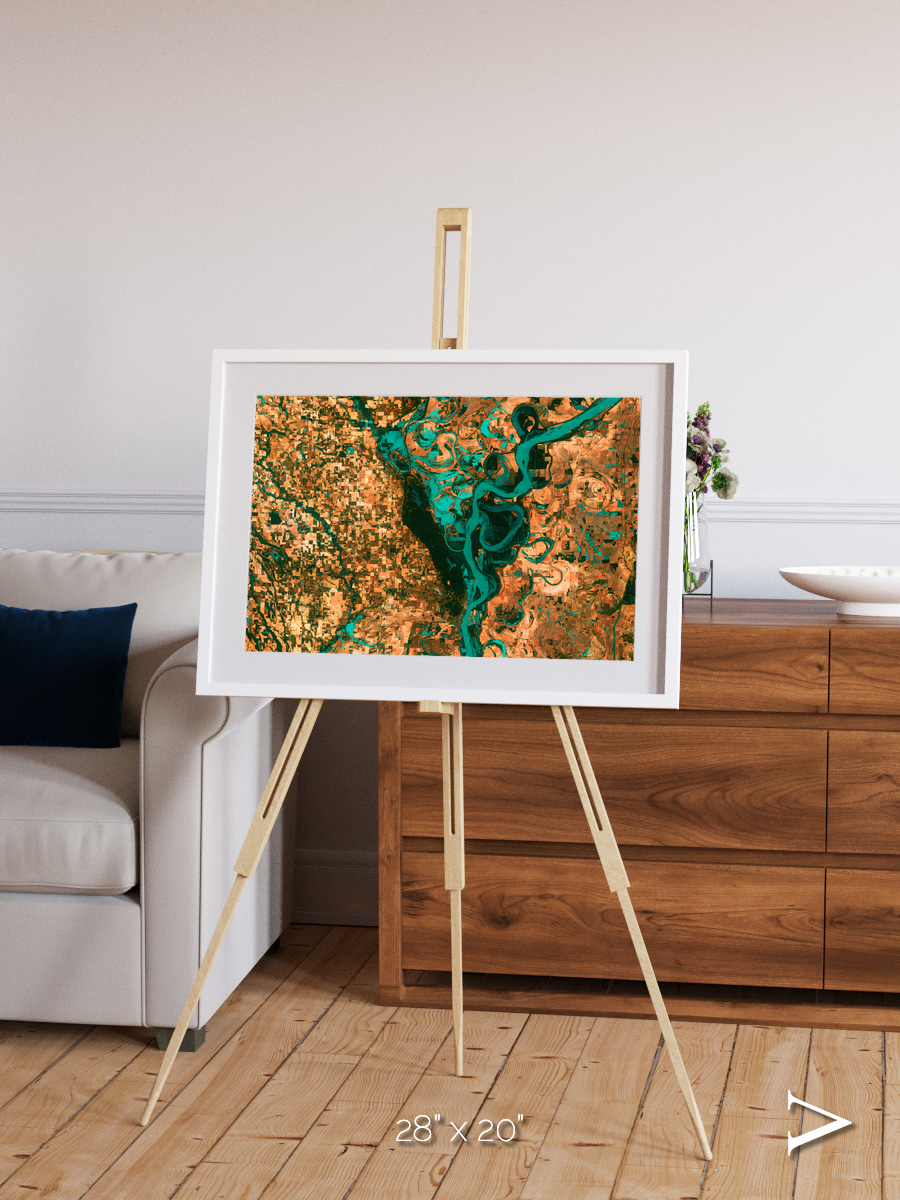 River’s Dance, Mississippi Framed & Mounted Print