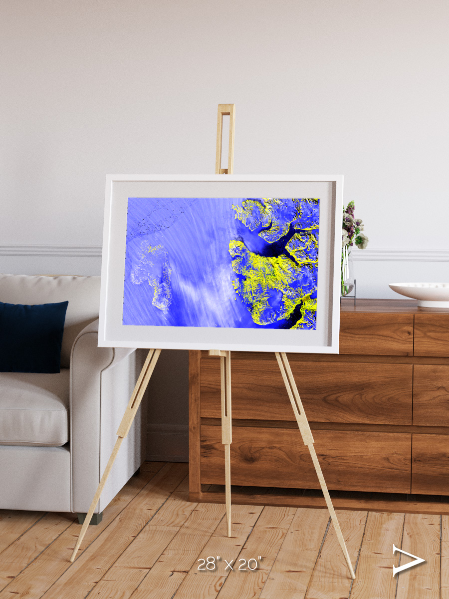 Islands in Snow, High Arctic Framed & Mounted Print