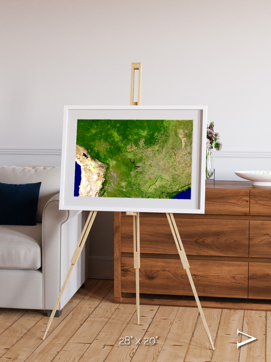 Ribbon River, South America Framed & Mounted Print