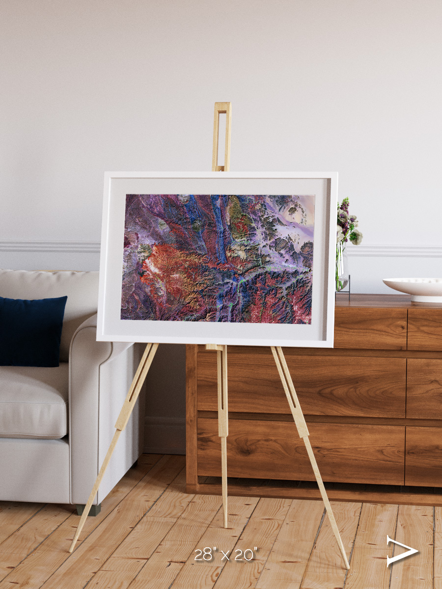 Geologic Tapestry, Asharah Fault Zone Framed & Mounted Print