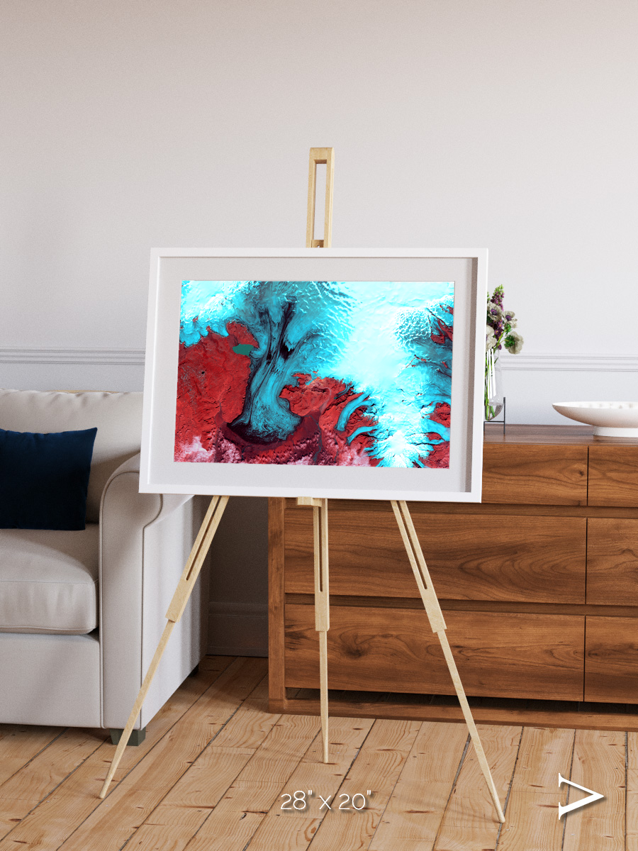 Polar Flow, Vatnajokull Glacier Ice Cap Framed & Mounted Print