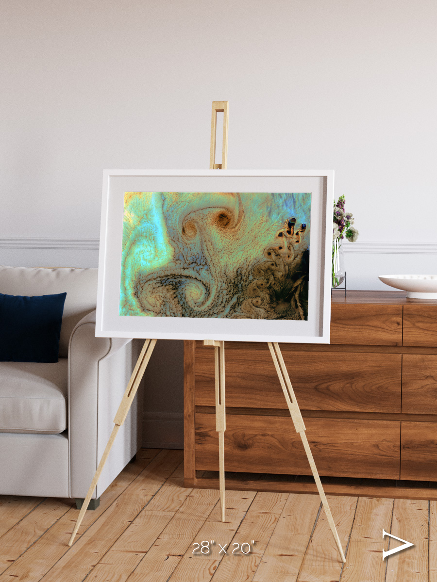 Atmospheric Patterns, Von Karman Vortices Framed & Mounted Print