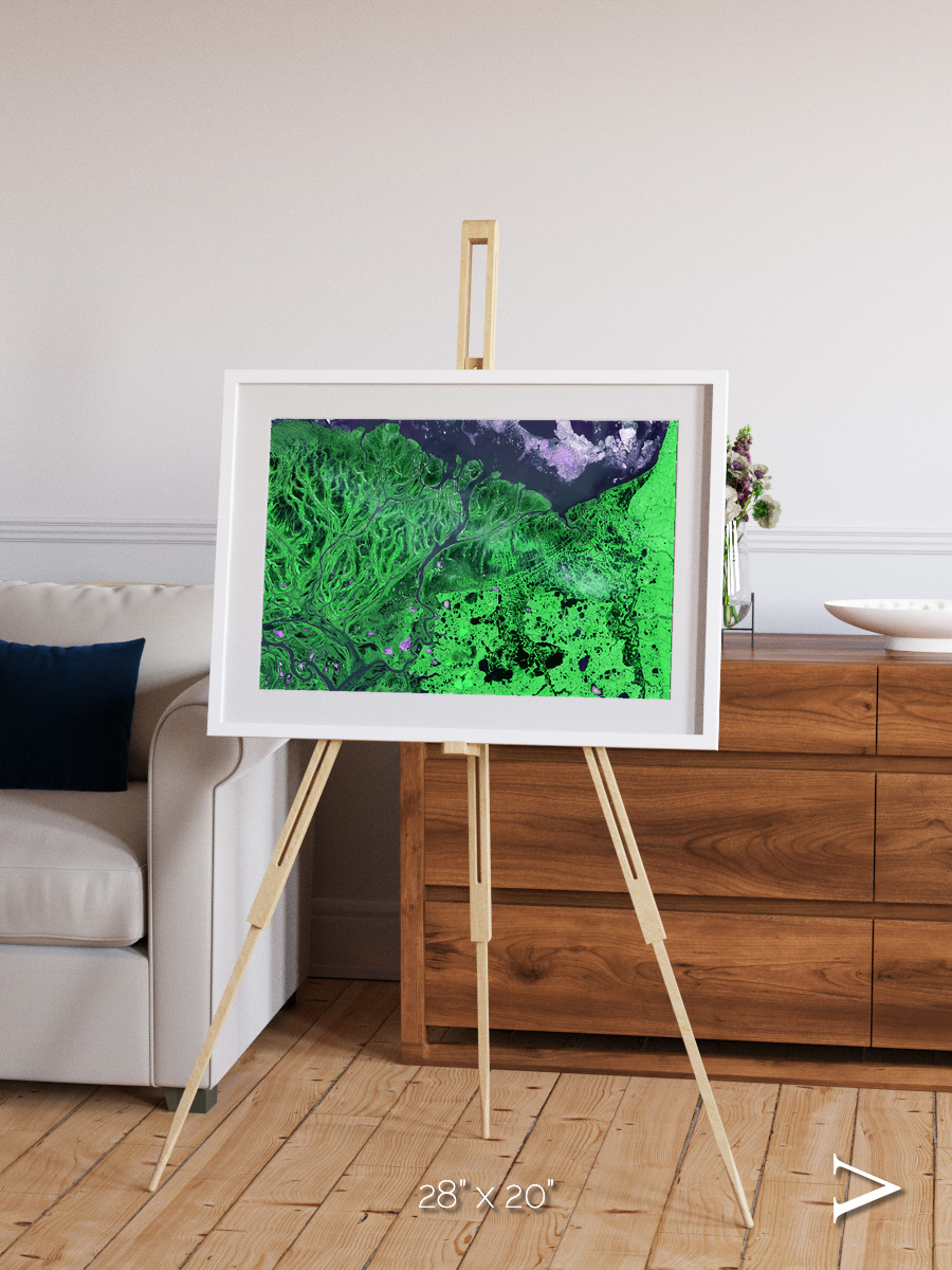 Polar Flow, Yukon Delta Framed & Mounted Print