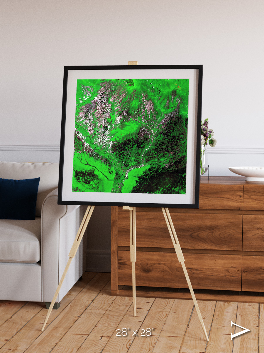 Ribbon River, Araca River Framed & Mounted Print