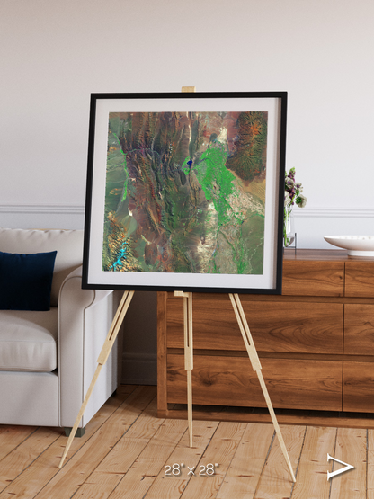 Channel Lines, Barreal Blanco Framed & Mounted Print