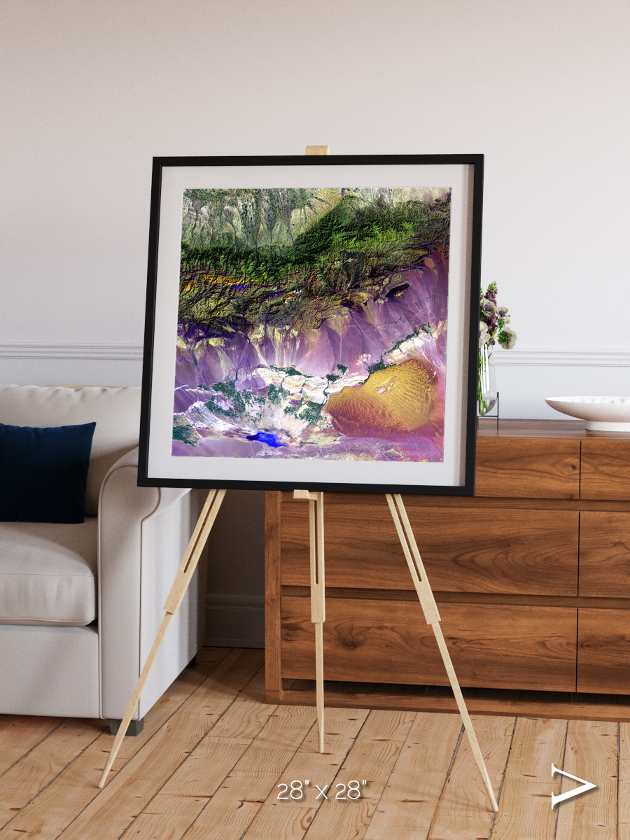 Saline Patterns, Bogda Mountains Framed & Mounted Print
