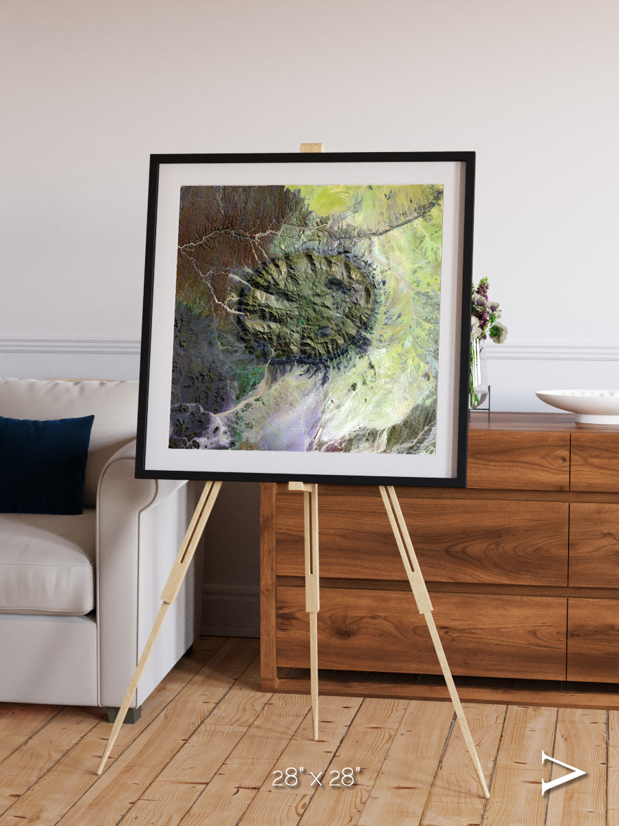 Windwritten Dunes, Brandberg Massif Framed & Mounted Print
