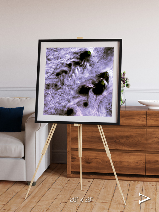 Vortices over Broutona, Kuril Islands Framed & Mounted Print