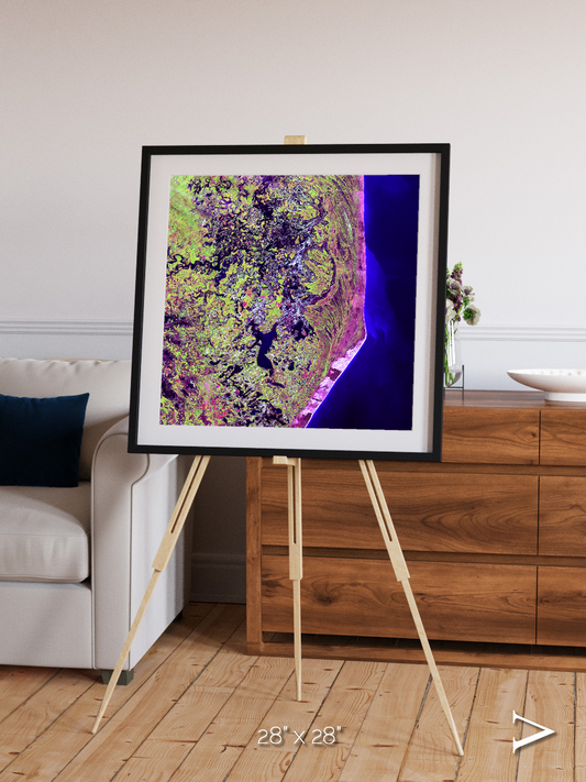 Wetland Mosaic, Cabo San Antonio Framed & Mounted Print