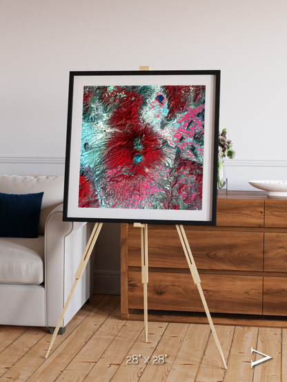 Lava Lines, Colima Volcano Framed & Mounted Print