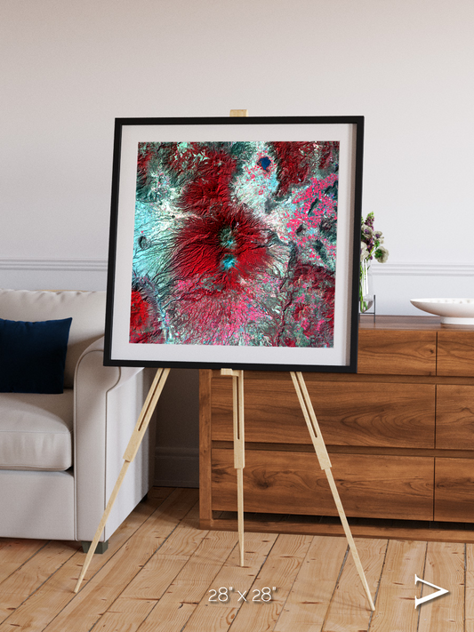 Lava Lines, Colima Volcano Framed & Mounted Print