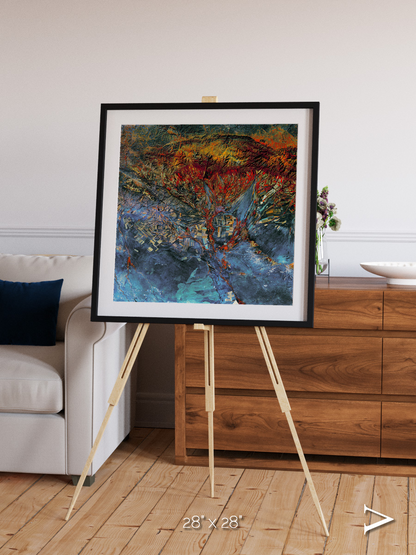 Geometric Fields, Eastern Kazakhstan Framed & Mounted Print