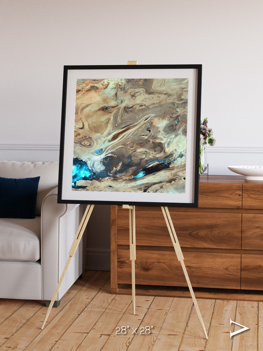 Saline Patterns, Dasht-e Kevir Framed & Mounted Print