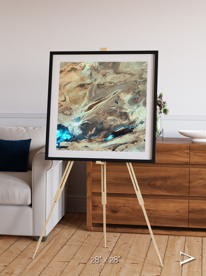 Saline Patterns, Dasht-e Kevir Framed & Mounted Print