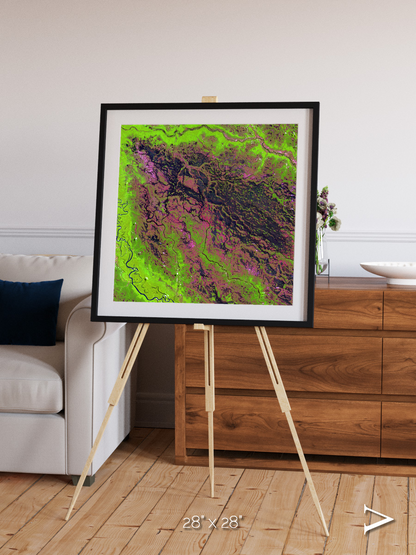 Channel Lines, Demini River Framed & Mounted Print