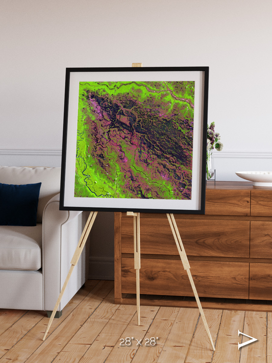 Channel Lines, Demini River Framed & Mounted Print