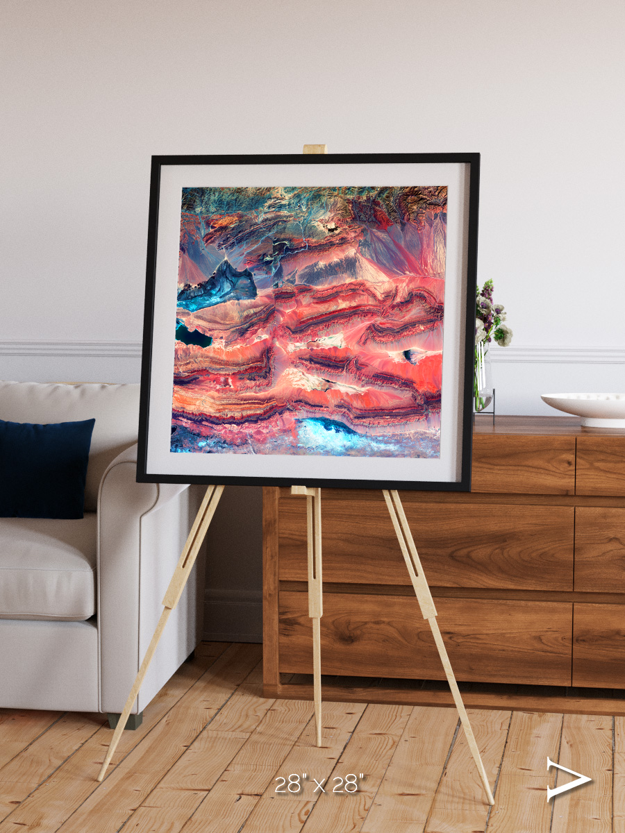 Fractured Earth, Western China Framed & Mounted Print