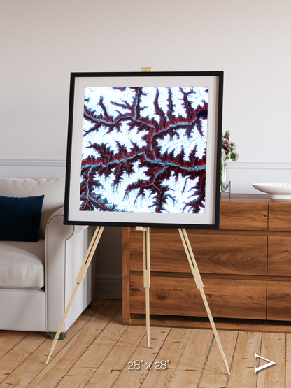 Ribbon River, Himalayas Framed & Mounted Print