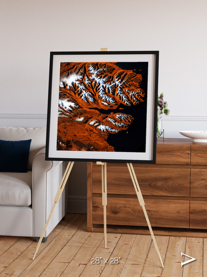 Striped Coast, Eyjafjörður Framed & Mounted Print