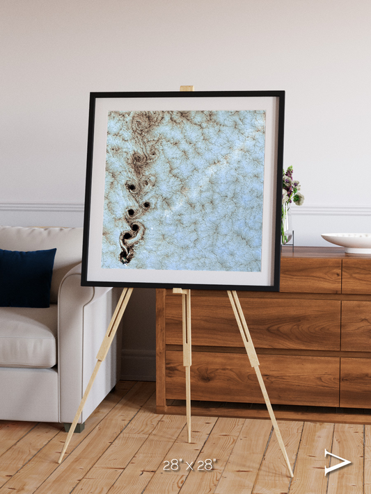 Wind Signatures, Karman Vortices Framed & Mounted Print