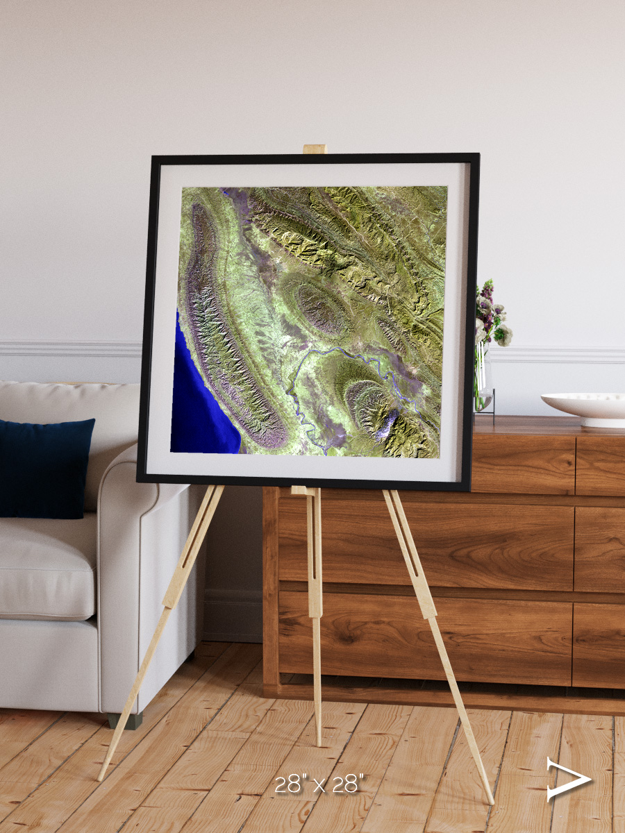 Channel Lines, Konari Iran Framed & Mounted Print
