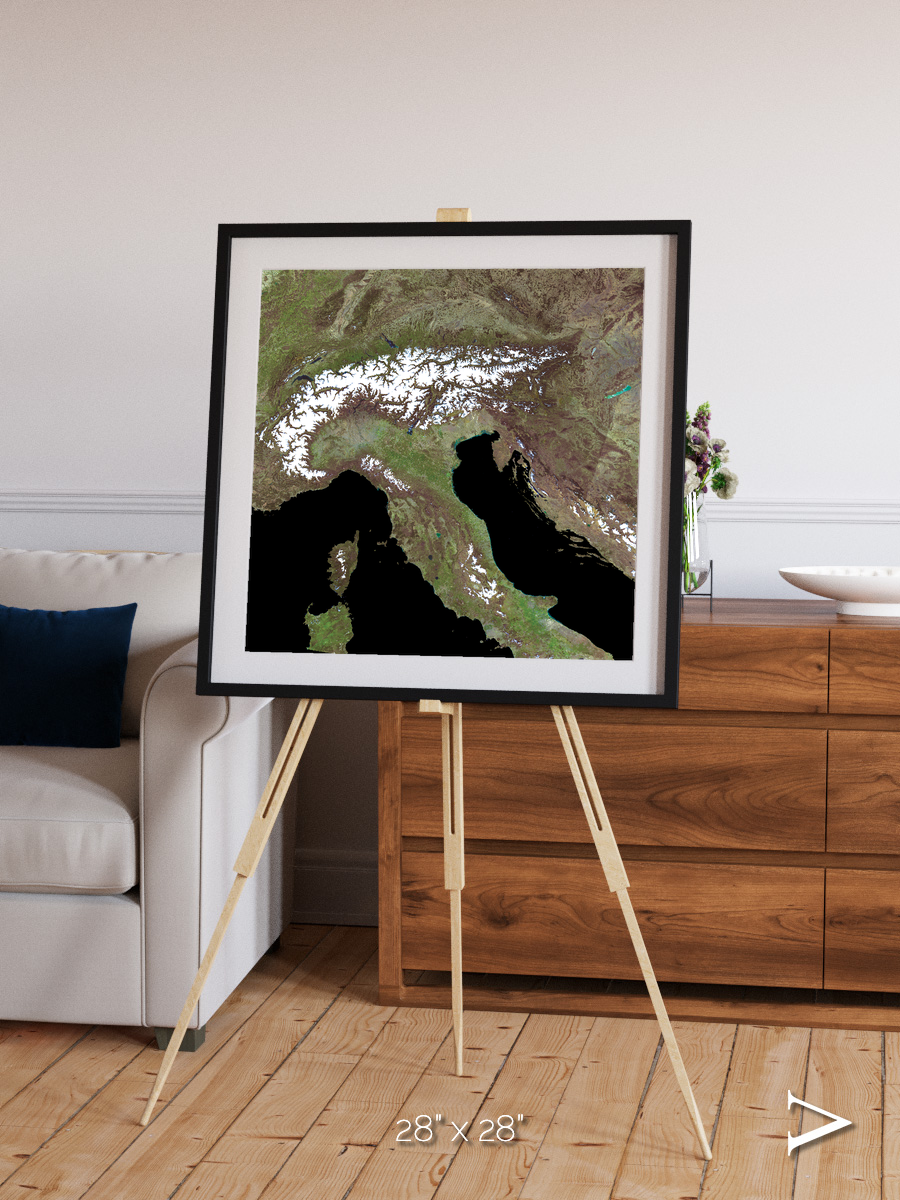 Tidal Patterns, Mediterranean Sea Framed & Mounted Print