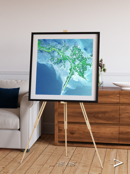 Arid Mosaic, Mississippi River Delta Framed & Mounted Print