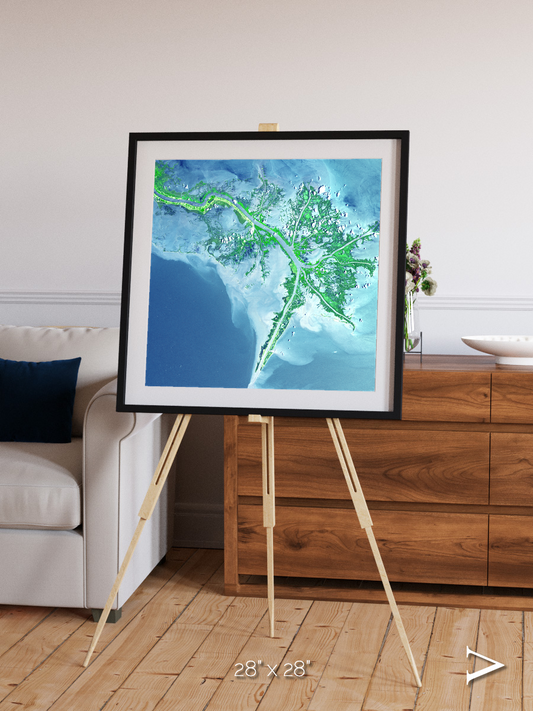 Arid Mosaic, Mississippi River Delta Framed & Mounted Print