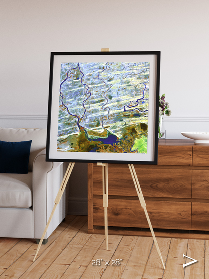Islands in Blue, Niger River Framed & Mounted Print