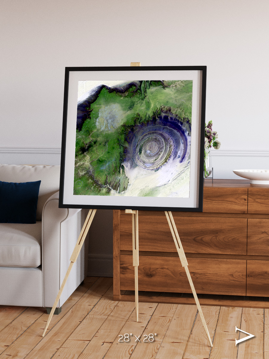 Dormant Giants, Richat Structure Framed & Mounted Print