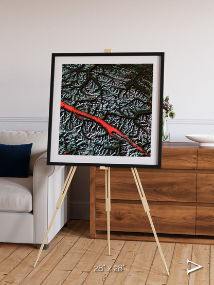 Light in the Trench, Canadian Rockies Framed & Mounted Print