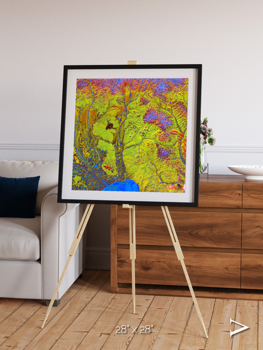 Glacial Ribbons, Chaunskaya Bay Framed & Mounted Print