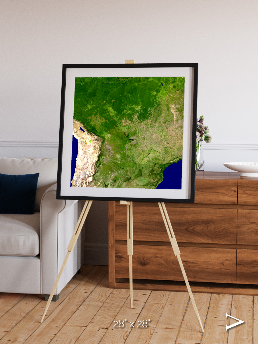 Ribbon River, South America Framed & Mounted Print