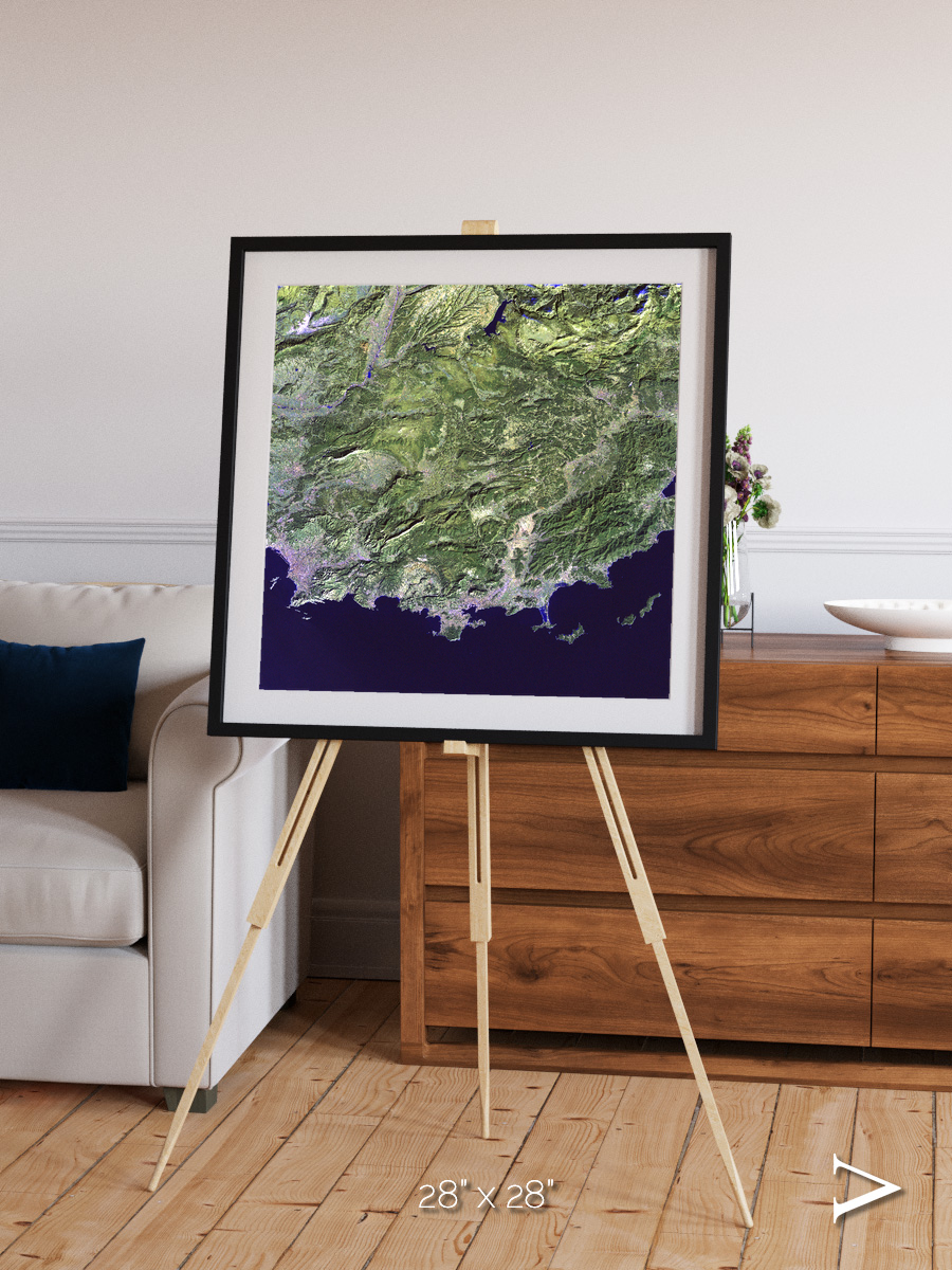 Bay and Shore, Southern Coast of France Framed & Mounted Print