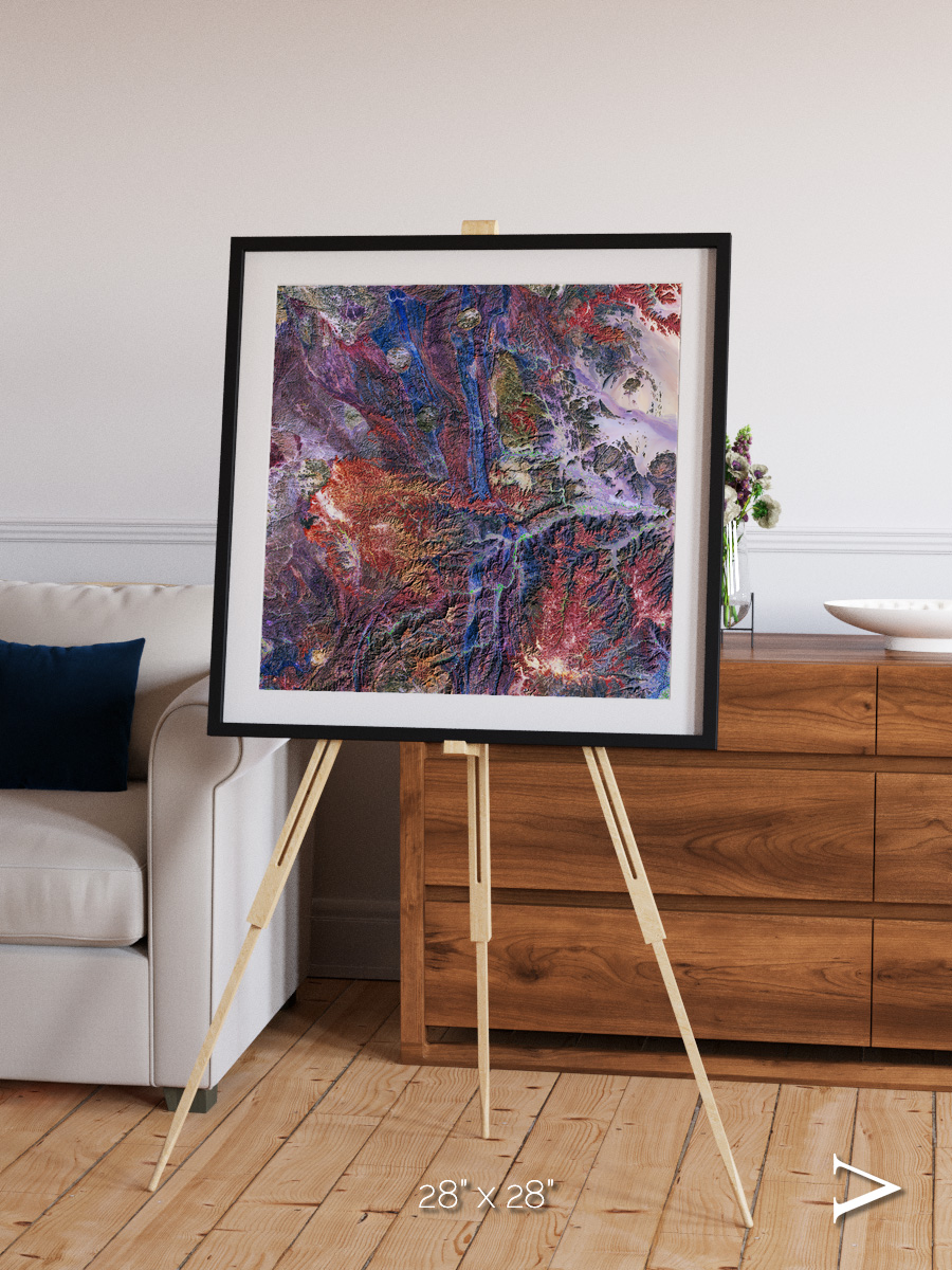Geologic Tapestry, Asharah Fault Zone Framed & Mounted Print