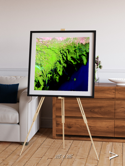 Delta Mosaic, Volga River Delta Framed & Mounted Print