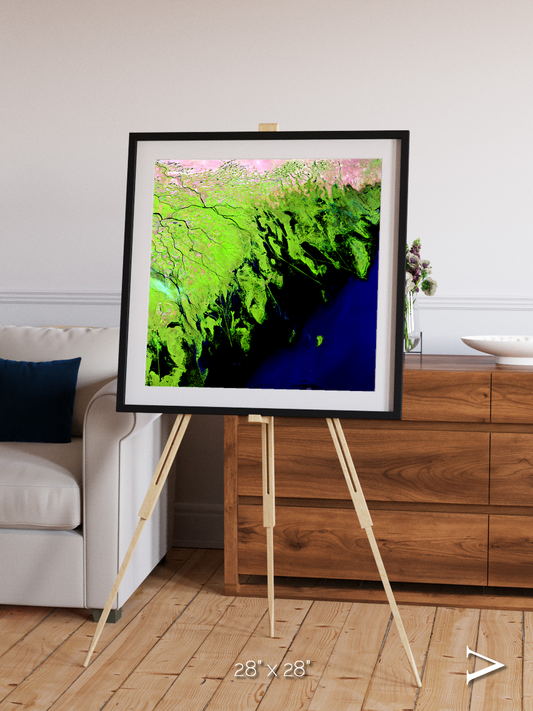 Delta Mosaic, Volga River Delta Framed & Mounted Print