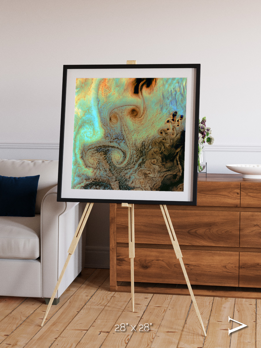 Atmospheric Patterns, Von Karman Vortices Framed & Mounted Print