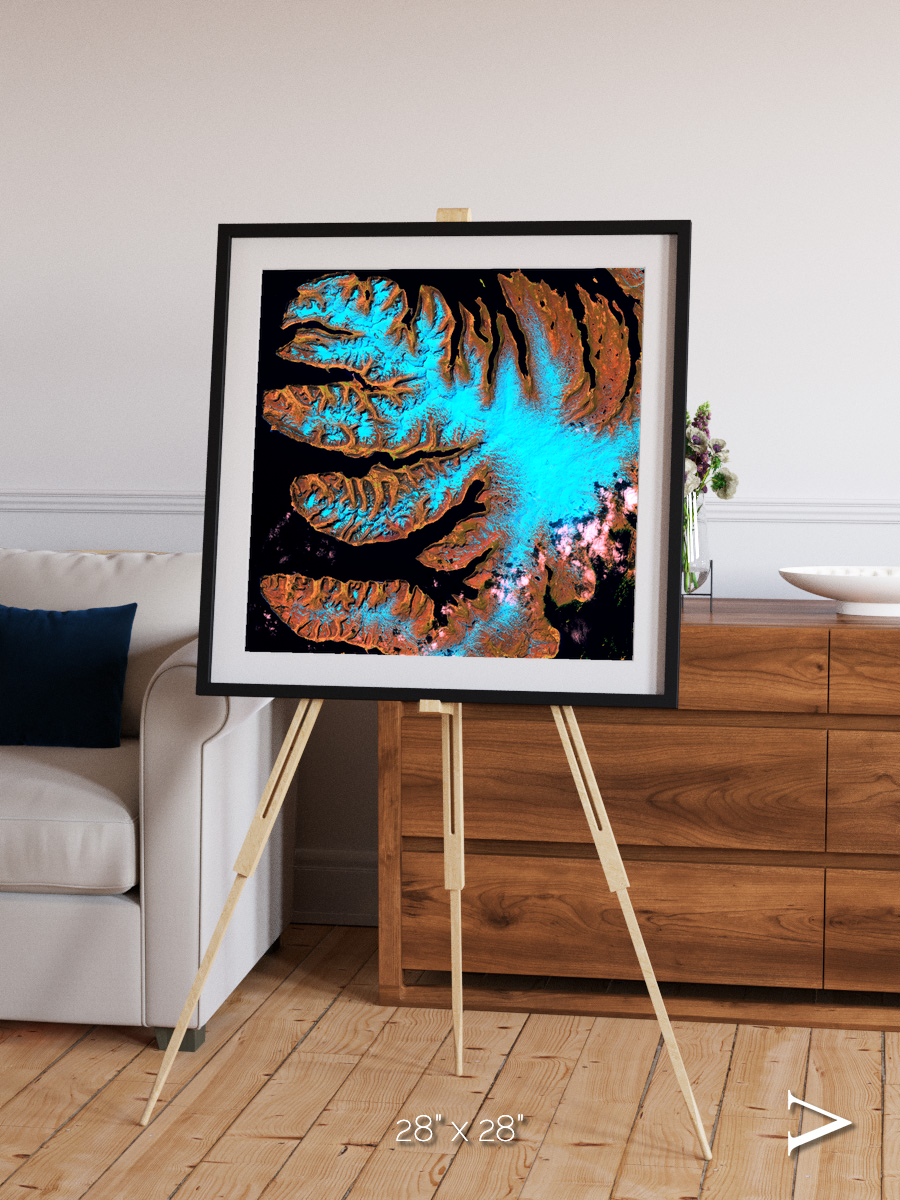 Frozen Currents, West Fjords Framed & Mounted Print