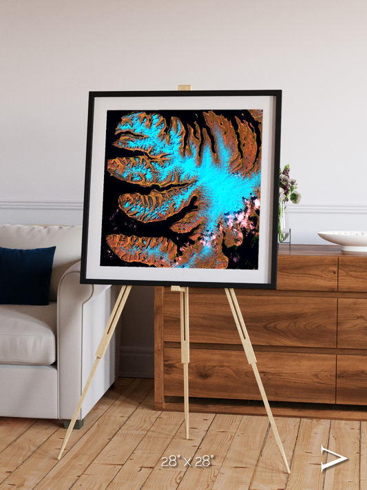 Frozen Currents, West Fjords Framed & Mounted Print
